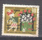 Stamps : Europe : Germany :  RESERVADO Pro Beneficencia cuentos El lobo y los siete cabritillos Y280
