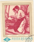 Stamps Romania -  PINTURA-TEJEDORAS (Dimitrescu)