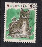Sellos de Europa - Suiza -  Gatos