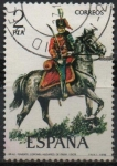 Stamps Spain -  Teniente Coronel d´Husares d´Pavia