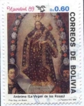 Stamps Bolivia -  Navidad 89. Pinturas de autores Bolivianos