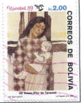 Stamps Bolivia -  Navidad 89. Pinturas de autores Bolivianos