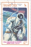 Stamps Laos -  AERONAUTICA- 25 ANIV.1e HOMBRE EN EL ESPACIO