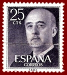 Stamps : Europe : Spain :  Edifil 1146 Serie básica Franco 0,25 NUEVO