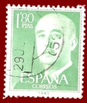 Stamps Spain -  Edifil 1156 Serie básica Franco 1,80