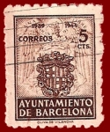 Stamps Spain -  Edifil BARCELONA 55 Escudos nacional y de la ciudad 0,05
