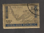 Stamps Yemen -  Mapa de Yemen
