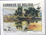 Stamps Bolivia -  Navidad 91. Pinturas Bolivianas