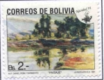 Stamps America - Bolivia -  Navidad 91. Pinturas Bolivianas