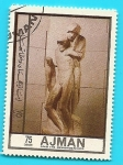 Stamps United Arab Emirates -  AJMAN - Miguel Angel - La Piedad de Rondanini museo del  Castillo Sforzesco - Milán