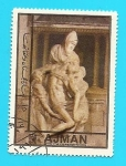 Stamps United Arab Emirates -  AJMAN - Miguel Angel - La Piedad florentina o piedad del Duomo