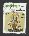 Stamps Cambodia -  Cyclamen persicum