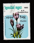 Stamps Cambodia -  Crocus purpureus