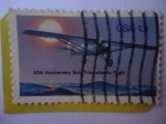 Stamps United States -  50th Anniversary Solo Transatlantic Flight (19279)-Charles Augustus Lindberg (1902-197499) 