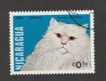 Stamps Nicaragua -  Gato blanco de pelo largo