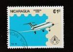 Stamps Nicaragua -  Avión Yak 40