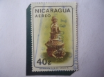 Stamps : America : Nicaragua :  Colección Carlos Gómez A - Ídolo en un Pedestal Animal-Serie:Antiguedades Nicaraguenses.