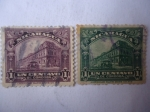 Stamps Nicaragua -  Palacio Nacional de Managua -Serie:Palacio Nacional de Managua y la Catedral de la Ciudad de León.