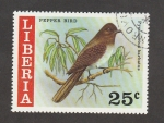 Sellos de Africa - Liberia -  Ave Pycononotus barbatus