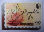 Sellos de Europa - Espa�a -  Ed:Es 2781- Exposición de Sellos -Olimpiadas 85-Lausana-Suiza. Logotipo.