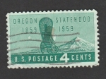 Stamps United States -  Oregón como estado de la Unión