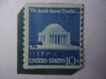 Sellos de America - Estados Unidos -  Jefferson Memorial and Signature - Memorial y Firma del Presidente Jefferson - United States 10c.