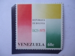 Sellos de America - Venezuela -  Colores de la Bandera de Bolívia - República de Bolivia 1825-1975.