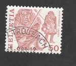 Stamps Switzerland -  Desfile tradicional de máscaras