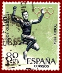 Stamps Spain -  Edifil 1618 Juegos Olímpicos Tokio 1964 0,80