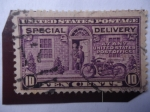 Stamps United States -  Motorcycle - Special Delivery - Entrega Inmediata - Cartero en Moto.