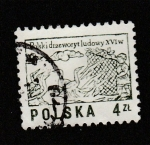 Stamps Poland -  granja de ocas en el siglo XVI