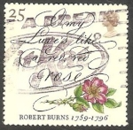 Sellos de Europa - Reino Unido -  1848 - Bicentenario de la muerte del poeta escoces Robert Burns