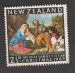 Stamps New Zealand -  La sagrada familia por Tiziano