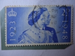 Stamps United Kingdom -  King George VI, Silver Wedding 1923-1948. Bodas de Plata.