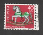 Stamps Switzerland -  Caballito de juguete