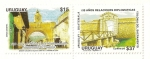 Stamps : America : Uruguay :  100 años relaciones diplomaticas, Uruguay Guatemala . (diptico)