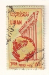 Sellos del Mundo : Asia : Líbano : Bola del mundo y columnas.