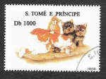 Stamps : Africa : S�o_Tom�_and_Pr�ncipe :  1242 - Perro y Gato