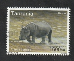 Sellos de Africa - Tanzania -  Hipopótamo
