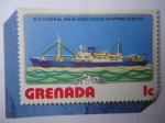 Stamps : America : Grenada :  M.V. Federal Palm West Indies- Servicio de Envíos.