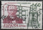 Stamps Spain -  Dia del Sello 150 aniversario d´l´linea telegrafica optica Madrid-Irun