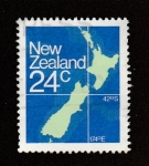 Sellos de Oceania - Nueva Zelanda -  Mapa del país