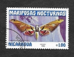 Stamps : America : Nicaragua :  1233 - Mariposas Nocturnas
