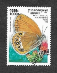 Stamps Cambodia -  1828 - Mariposas