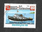 Sellos de Asia - Camboya -  622 - Barco