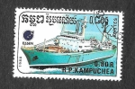 Sellos de Asia - Camboya -  862 - Barco