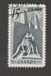Stamps Canada -  Monumento al pie de rascacielos