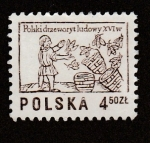 Stamps Poland -  Cría de abejas en siglo  XVI