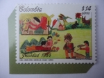 Stamps Colombia -  Navidad 1984 - Dibujo del niño José Uriel Sierra, 7 años de edad.