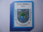 Stamps Colombia -  Escudo de Armas de la Ciudad de Antioquia . Escudo de Armas de Santa Fe de Antioquia.